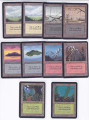 complete set of basic lands (1 of each version)